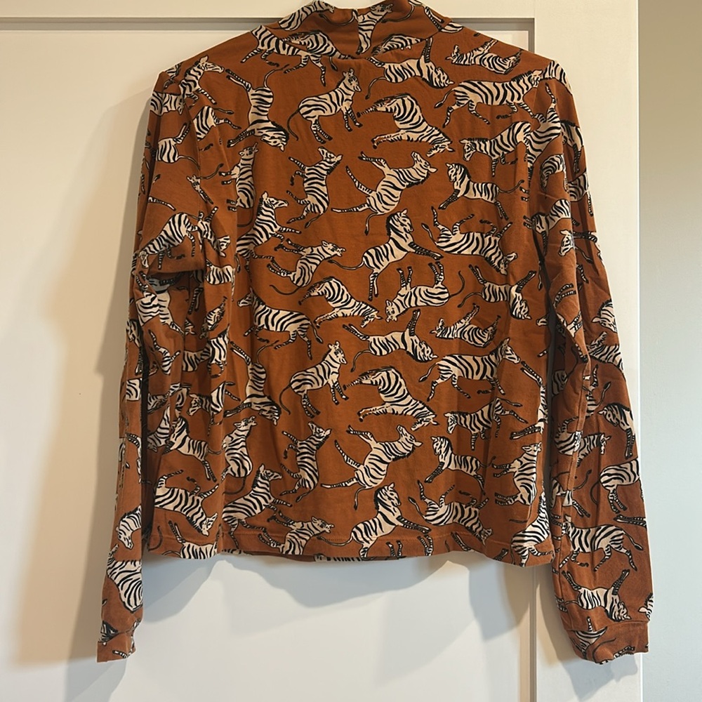 Maeve / Anthropologie Zebra Mock Neck Top - Picture 6 of 6